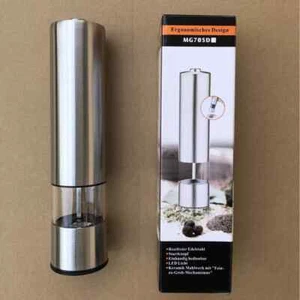 2PCS Electric Salt Pepper Grinder Mill Shakers Set Adjustable Stainless Steel - Picture 1 of 8