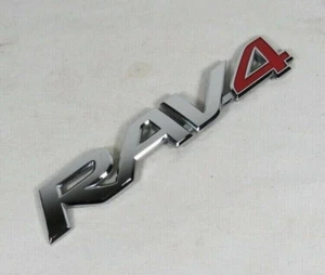 08-12 Toyota Rav4 Emblem Red/Chrome Rear Liftgate Badge Nameplate Symbol Logo - Picture 1 of 1