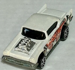 Hot Wheels 1957 Chevy Nascar Stock Car Track Aces White 1/64 Toy Vehicle Loose - Picture 1 of 5