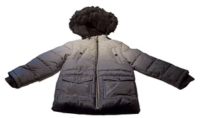 Members Mark Hooded Puffer Jacket Black & Gray Ombre Size 5 - Picture 1 of 13