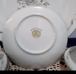 Noritake Diamond China "Romance" White w/White Roses w/Silver Trim 8 Pieces - Picture 1 of 6