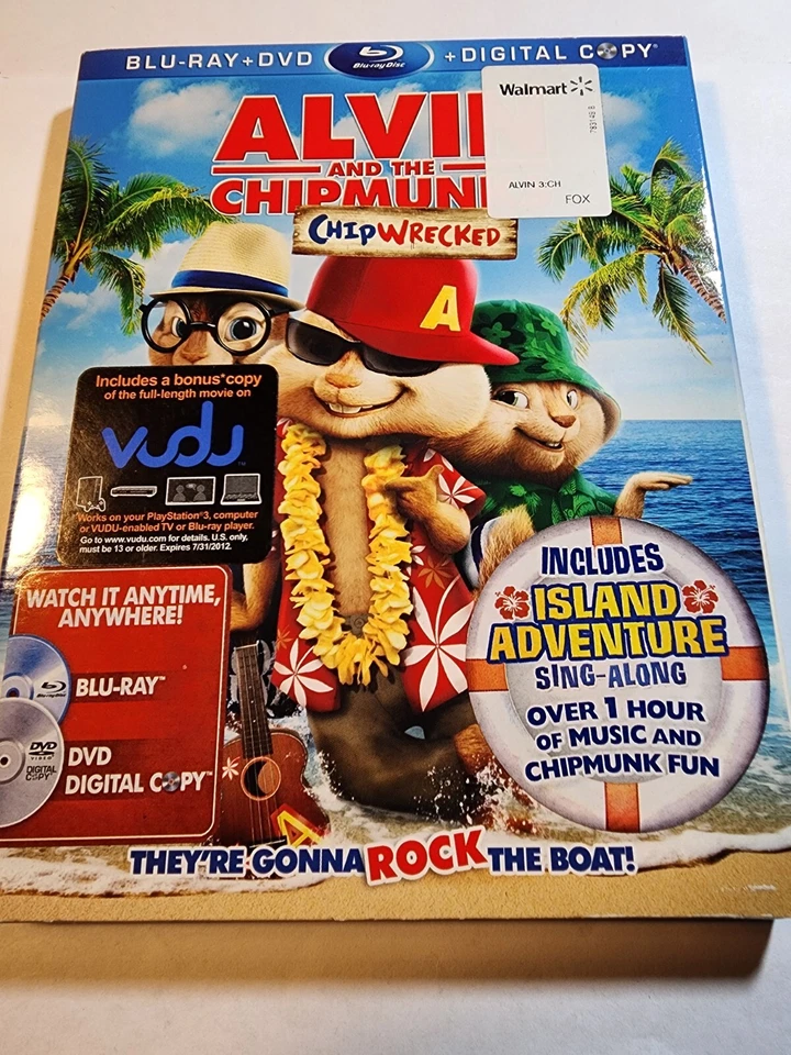 Alvin and the Chipmunks Chipwrecked Blu-Ray + DVD VG+/EX D12 - Image 1 of 1