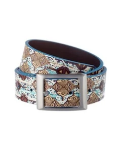 Robert Graham, Buckler Reversible Abstract Leather Belt  (Choose Size + Color) - Picture 1 of 15