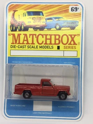 Vintage Lesney Matchbox 71 Custom Superfast Jeep Gladiator Green Int Blister Pk - Image 1 of 4