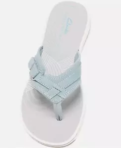 Clarks Women's Breeze Sea Cloudsteppers Flip-Flops Blue Gray SIZE-US9 - Picture 1 of 7