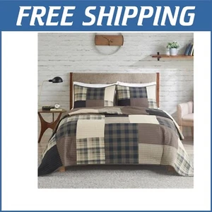 Oversized Winter Hills Cotton Quilt Set with Matching Shams - Rustic Charm - Picture 1 of 10