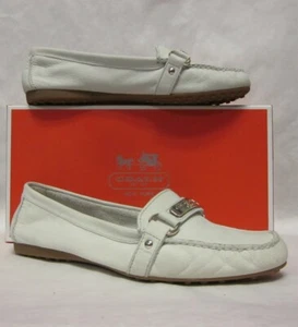 Coach Felisha Nubuck Chalk Flat Loafer - Picture 1 of 9