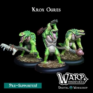 Kroc Ogres (x3)/TTRPG/Dungeons and Dragons/Wargaming/Warp Miniatures - Picture 1 of 2