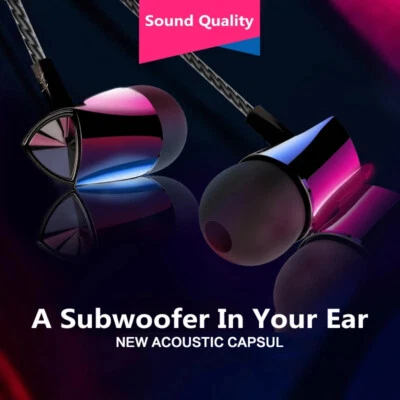 BEST Mobile Phone Wired Subwoofer Headset Noise Cancelling Earphone 3.5mm In-ear - Image 1 of 4