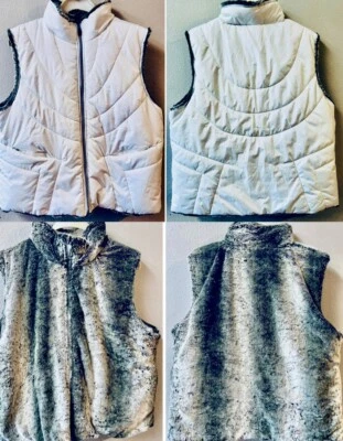 KC COLLECTIONS FAUX FUR/PUFFER REVERSABLE SKI VEST WOMENS SIZE XXL - Image 1 of 4