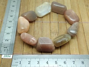 Bracelet PIERRE DE LUNE ORTHOSE perles en pierres roulées - import USA - reiki - Picture 1 of 2
