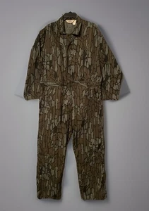 60’s Redhead Treebark Camo Hunting Coverall Jumpsuit XL USA OAL 65” Talon Zipper - Picture 1 of 24
