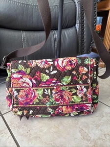 VERA BRADLEY English Rose Garden Glenna Messenger Bag  L Floral RETIRED - Picture 1 of 8