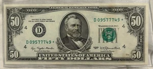 1977 $50 FEDERAL RESERVE *STAR* NOTE. - Picture 1 of 2