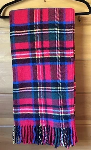 NWT Roca Home Tartan Fringed Throw Blanket Made in Portugal Cotton Blend 50”x67” - Picture 1 of 5
