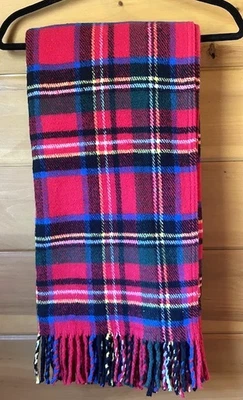 NWT Roca Home Tartan Fringed Throw Blanket Made in Portugal Cotton Blend 50”x67” - Image 1 of 4