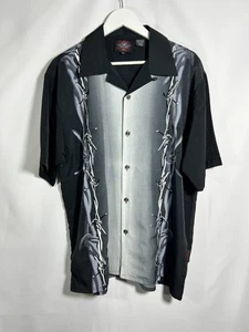 Dragonfly Road House Kurzarm Shirt Rockabilly Barbwire Print Gr. L - Bild 1 von 6