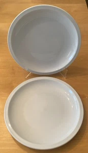 Pottery Barn SUPPERTIME Dinner Plates White Thick Heavy DU JOUR Bistro, Set of 2 - Picture 1 of 3