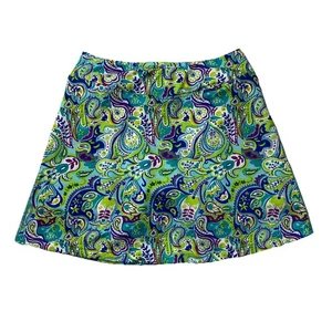 Title Nine Dream Skort Size XS Blue Green Paisley Floral Print Activewear Skirt - Picture 1 of 8