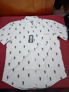 RSVLTS Hombre’s XL Little Baldies Blanco Abotonado Nuevo Con Etiquetas Excelente Estado  - Imagen 1 de 15