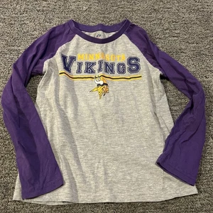 NFL Shirt Kinder Größe Small Lila NFL Minnesota Vikings Langarm - Bild 1 von 3