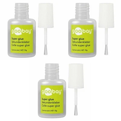 Sekundenkleber Kleber je 10g - 3 Stück Flaschen = 30g mit Pinsel - Bild 1 von 4