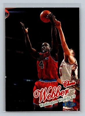 Tarjeta de baloncesto 1997-98 Ultra #108 Chris Webber Washington Wizards Foto 1 de 2