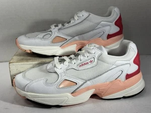🔥 New! ADIDAS FALCON Sneakers / Trainers Shoes Women’s Sz US 8 White~Pink Sport - Picture 1 of 15