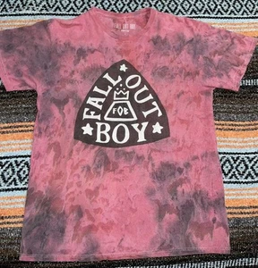 Small Fall Out Boy T-Shirt By Manhead Tie Dye Red Y2K Emo Alternative Punk Rock - Picture 1 of 11