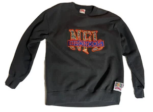 Rare Vintage Broncos Nfl Mid 90S Nutmeg Crewneck Sweater With Paisley Lettering - Picture 1 of 4