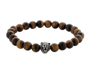Revere Herren Armband Edelstahl Tigerauge Löwenkopf - Bild 1 von 3