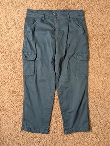Pantalones cargo Cool para mujer 12 Reg senderismo azul azulado varios bolsillos botón - Imagen 1 de 5
