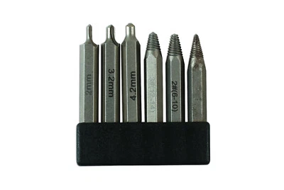 Screw Extractor Set 6 Piece in Holder - Special Design to use with Drills - - Image 1 of 4