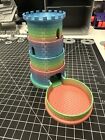 Collapsible Dice Tower Dungeons And Dragons/Ttrpg Blue/Pink/Green