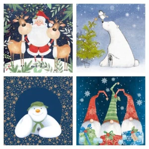 LUXURY CHRISTMAS NAPKINS 3 PLY, The Snowman™, Vintage Scenes, Whimsical Reindeer - Picture 1 of 25