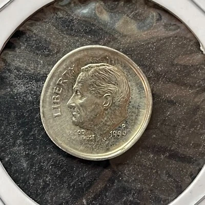 1999 P 10c UNITED STATES DIME MAJOR BROADSTRIKE ERROR COIN ROOSEVELT UNC - Image 1 of 4