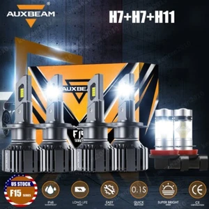 For Audi A4 2007-2014 AUXBEAM Canbus LED Headlight Hi/Lo + Fog Light Bulbs 6500K - Picture 1 of 12