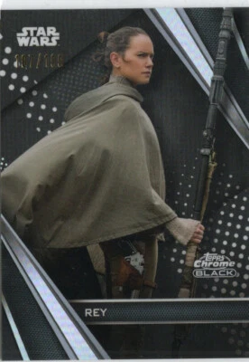 Star Wars Chrome Black 2023 Topps SILVER Refractor Parallel #10 Rey #197/199 - Image 1 of 2
