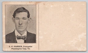 Pennington Gap VA Evangelist E. P. Harber Virginia Advertising Postcard Preacher - Picture 1 of 6
