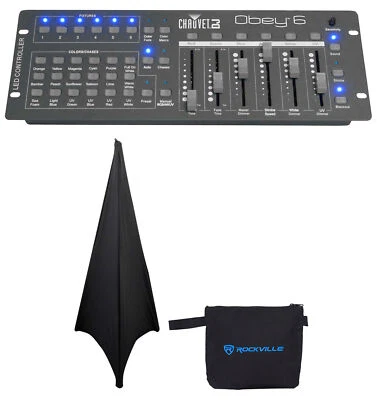 Chauvet DJ Obey 6 Compact Universal 6-Channel DMX DJ MIDI FX Controller + Scrim - Image 1 of 4