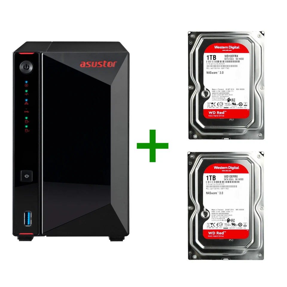 ASUSTOR NIMBUSTOR 2 AS5202T 2-Bay NAS 2xLAN 2,5GbE HDMI 2x1TB - Image 1 of 4