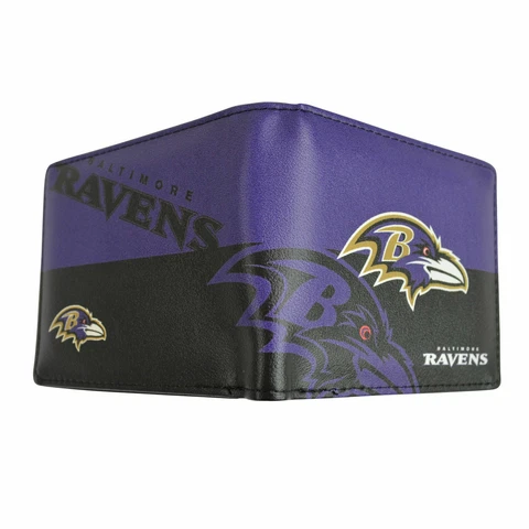 NFL Baltimore Ravens Printed Logo Leather Bi-Fold Wallet Cover