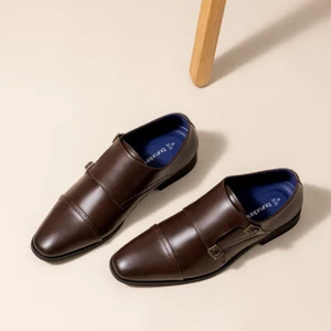 Men Monk Strap Oxford Shoes Dress Shoes Slip On Casual Shoes Dress Loafers - Picture 1 of 32