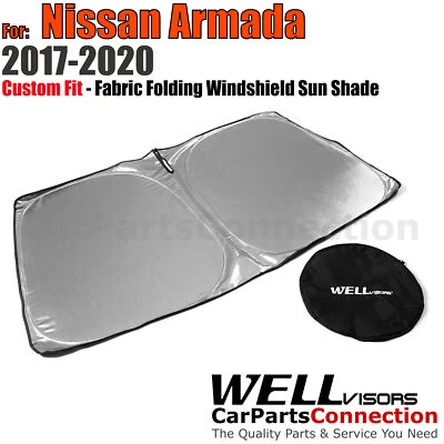 Parabrisas plegable WellVisors ajuste personalizado para Nissan Armada 2017-2020 Foto 1 de 4
