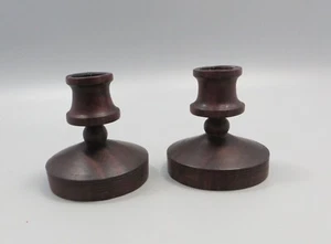 A Pair of Vintage Turned Squat Candlesticks - Nyasaland / Malawi 1950's - Phyl - Picture 1 of 6