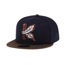Topperz 7 1/4 Kinston Indians Navy Mocha Peach UV Brown Brim *CONFIRMED