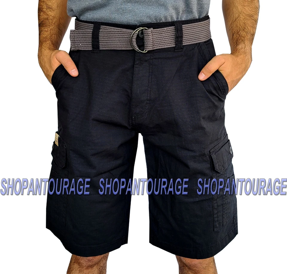 Pantalones Cortos de Carga Company 81 SH188 Ajuste Elástico Exterior Algodón para Hombre | Cinturón Incluido Foto 1 de 1