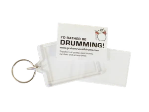 Classic Insert Key Rings - C1 clear acrylic fobs made in the UK 50x35mm inserts - Picture 1 of 6