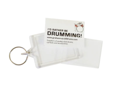 Classic Insert Key Rings - C1 clear acrylic fobs made in the UK 50x35mm inserts - Image 1 of 4