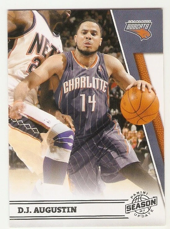 D.J. AUGUSTIN SILVER SERIAL /99 2010-11 PANINI SEASON UPDATE 75 BOBCATS TEXAS SP - Image 1 of 1